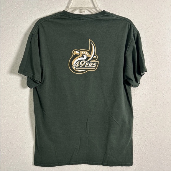 Y2K UNC Charlotte 49ers Green Gildan T-Shirt Niner Nation Gold Size Medium - Picture 2 of 9